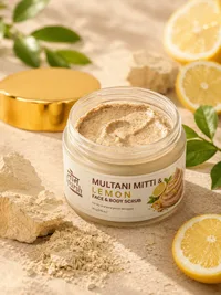 Multani Mitti & Lemon Peel Natural Face & Body Scrub