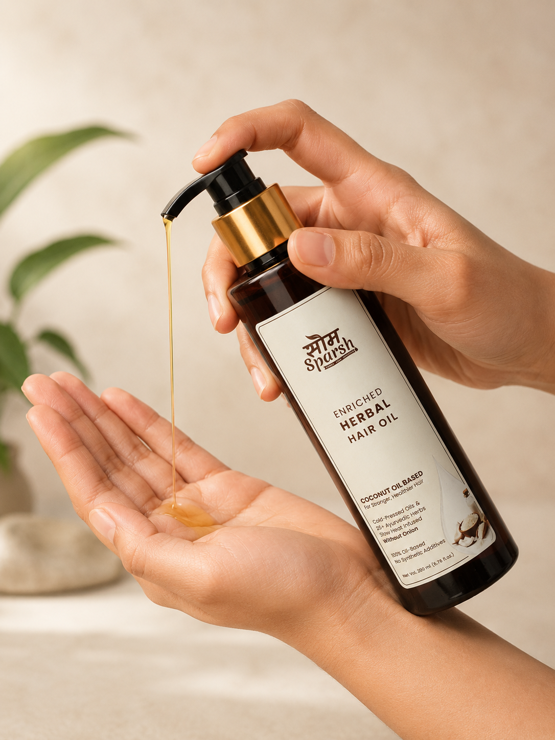 Herbal Hair Oil — Coconut Oil Based | 5 Oils & 25+ Ayurvedic Herbs | Without Onion