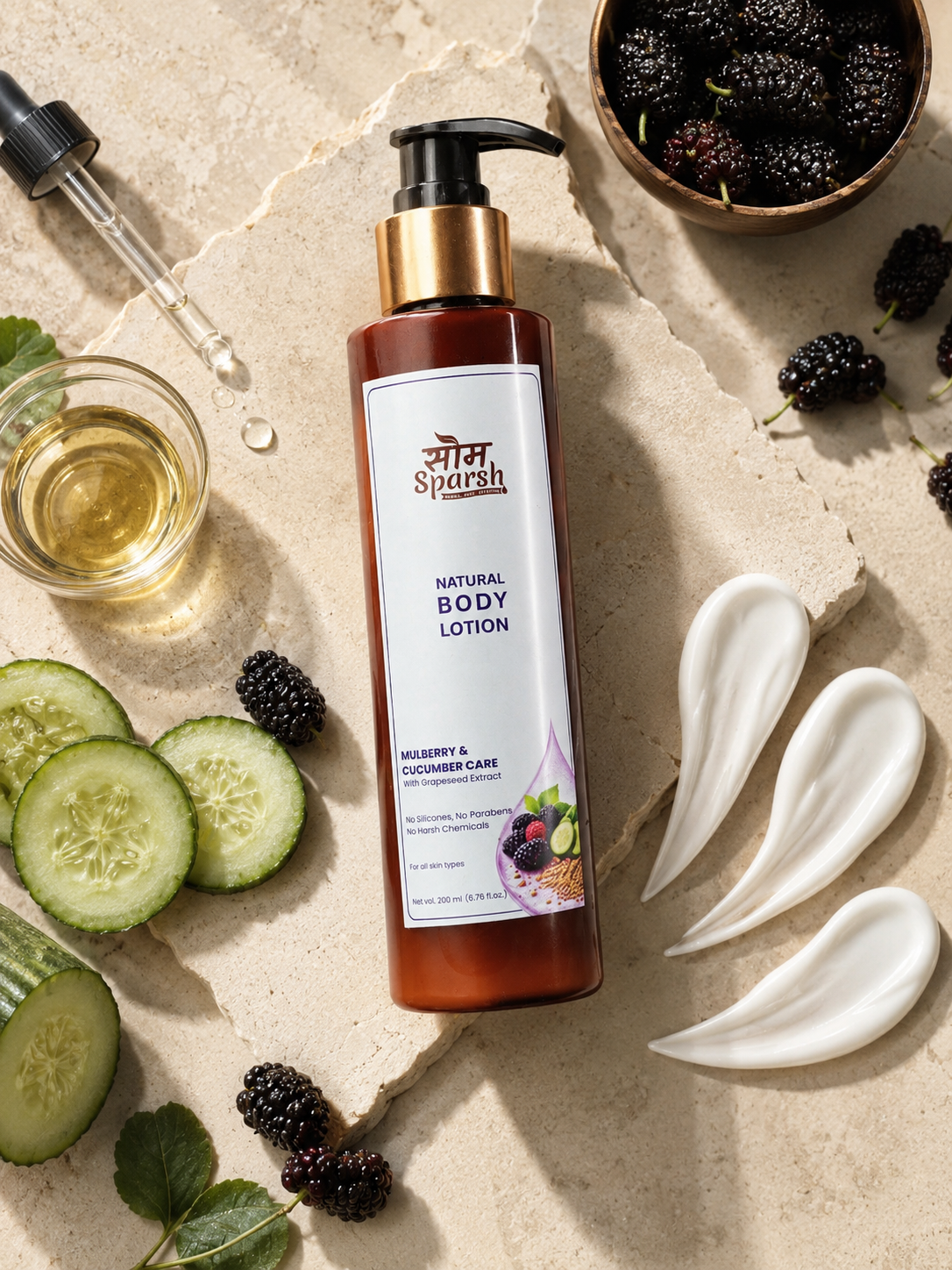 Som Sparsh Mulberry Cucumber Milk Natural Body Lotion