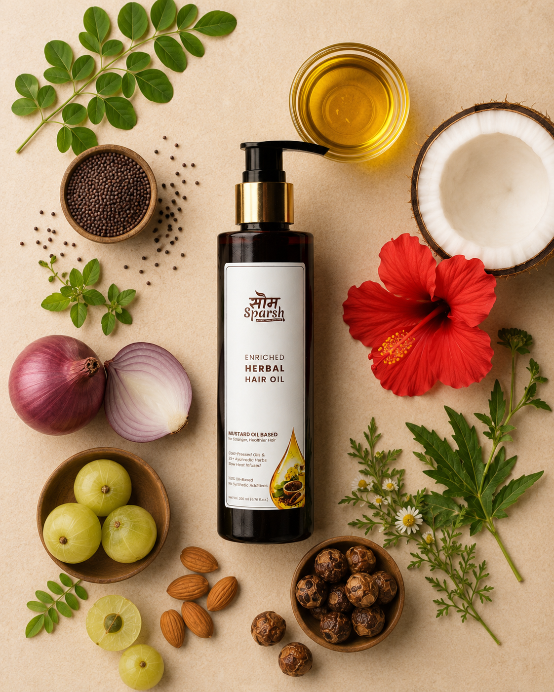 Herbal Hair Oil — Mustard Oil Based