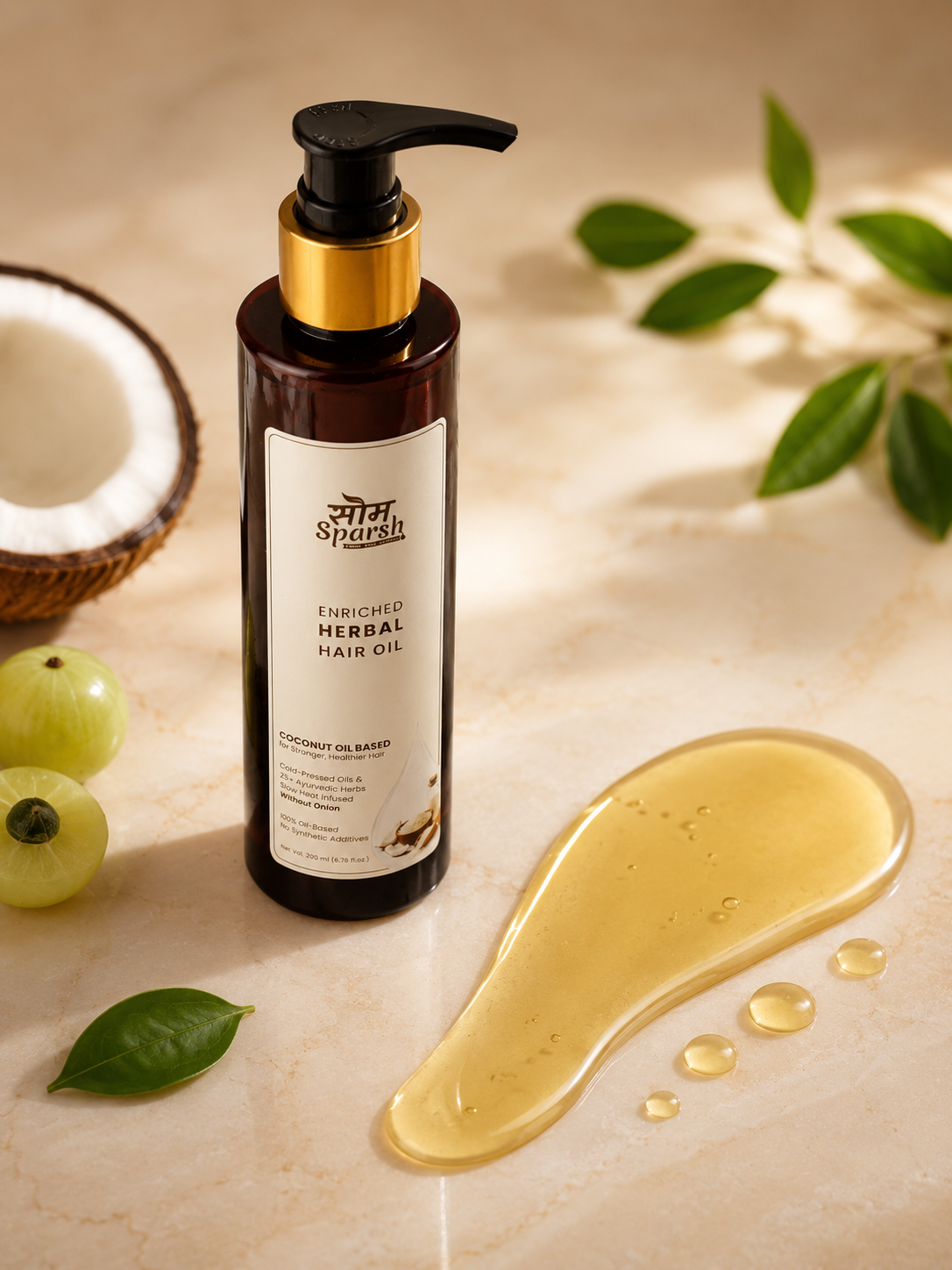 Herbal Hair Oil — Coconut Oil Based Without Onion