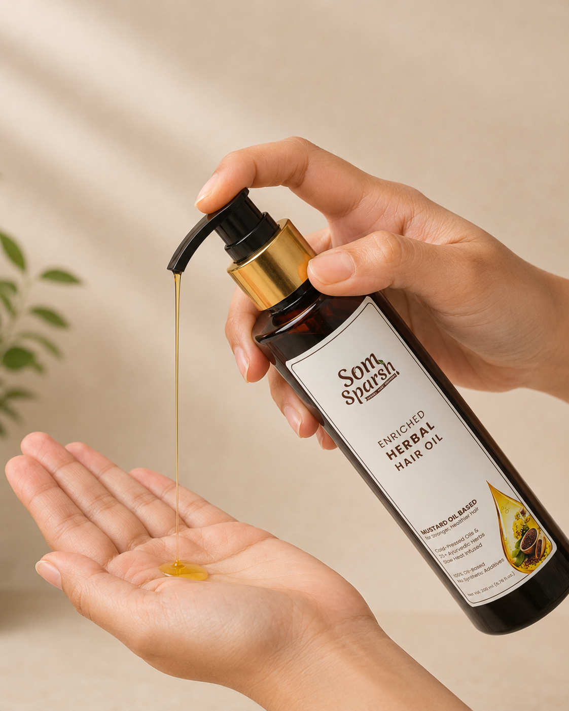 Herbal Hair Oil — Mustard Oil Based | 5 Oils & 25+ Ayurvedic Herbs