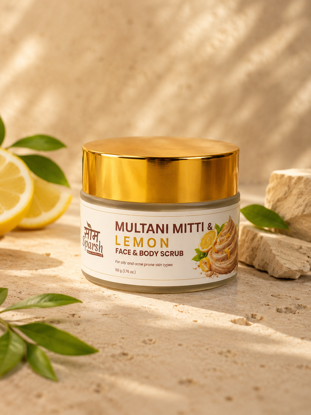 Multani Mitti & Lemon Peel Natural Face & Body Scrub