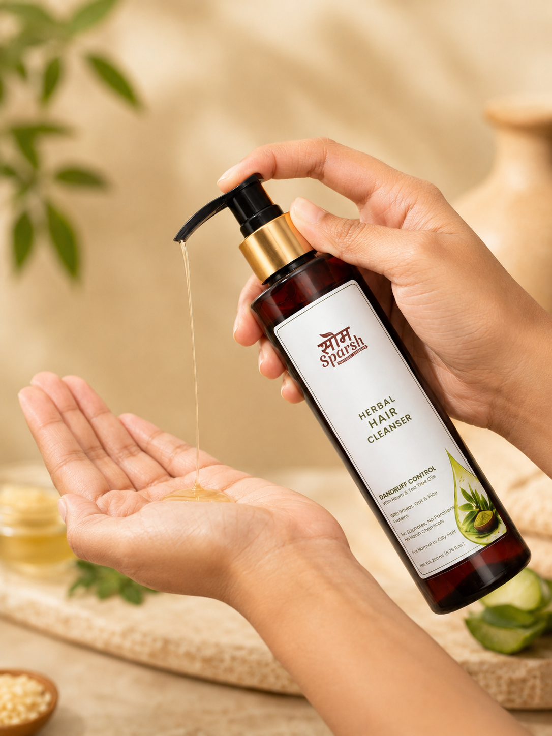 Herbal Hair Cleanser — Dandruff Control | With Neem & Tea Tree Oils